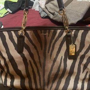 Authentic Coach Madison Zebra Bag